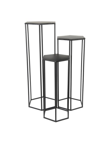 sellette gigogne metal noir - 27x60x23.5cm -pm