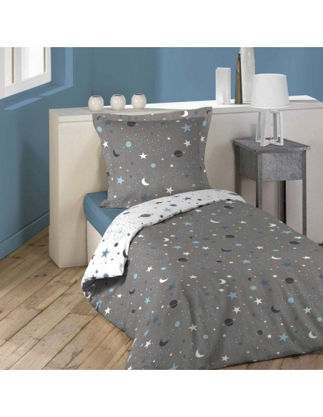 1643918-parure 2 p. 140 x 200 cm imp. phosphorescent 42 fils allover fluoboy