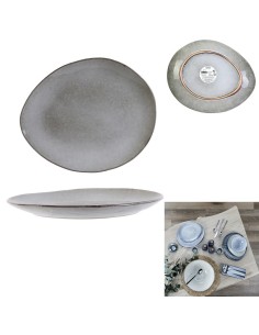 ka3752-assiette galet 22x18cm au gres du temps gris m12