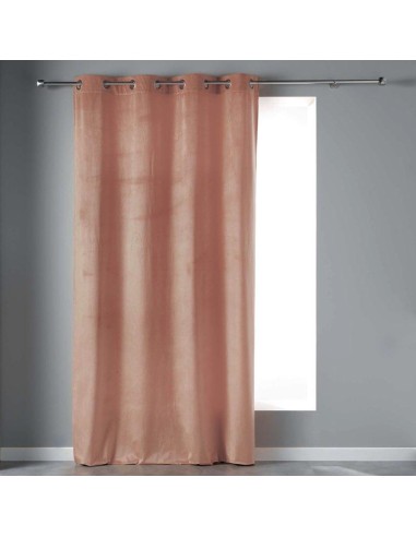 rideau a oeillets 140 x 240 cm velours uni velvetine dragee