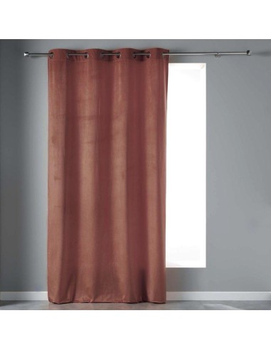 rideau a oeillets 140 x 240 cm velours uni velvetine rose