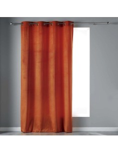 rideau a oeillets 140 x 240 cm velours uni velvetine terracotta