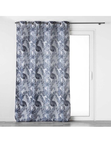 rideau a oeillets 140 x 260 cm jacquard faggy bleu