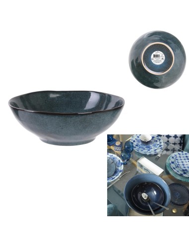 bol 80cl d19.5cm h7cm au gres du temps bleu m12