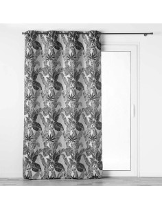 rideau a oeillets 140 x 260 cm jacquard faggy noir
