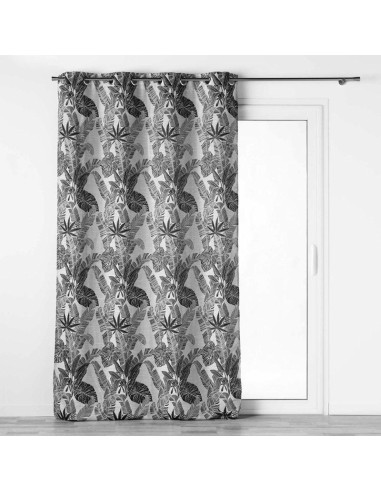 rideau a oeillets 140 x 260 cm jacquard faggy noir