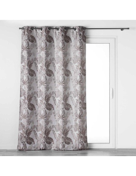 rideau a oeillets 140 x 260 cm jacquard faggy taupe