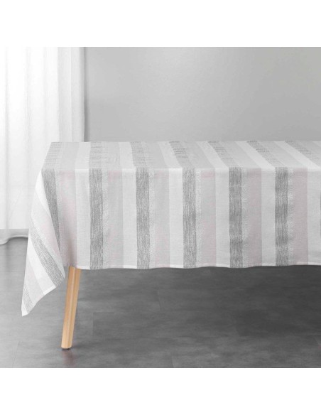 1731059-nappe rectangle 140 x 240 cm coton tisse+fils metallises eldora naturel/
