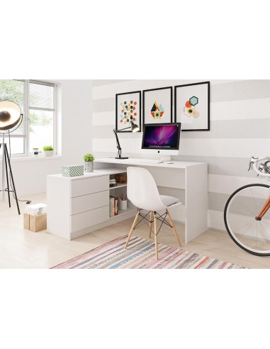 bureau teo blanc mat