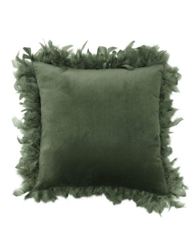 1609666-coussin compresse plumes 40 x 40 cm velours uni marlina kaki