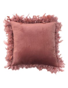1609662-coussin compresse plumes 40 x 40 cm velours uni marlina rose