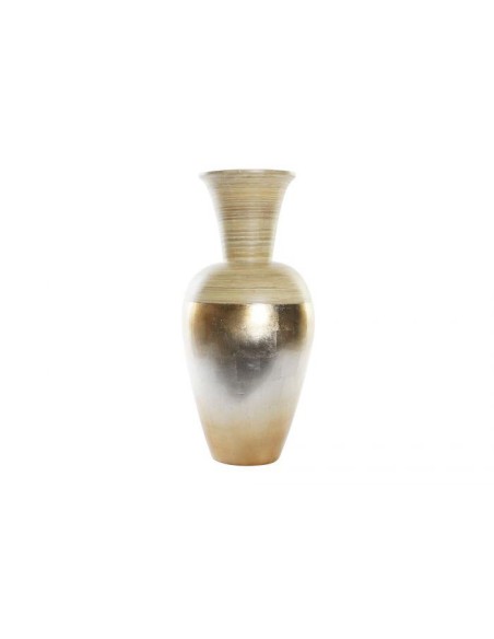 vase nacre bambou 25x25x53 feuilles naturel