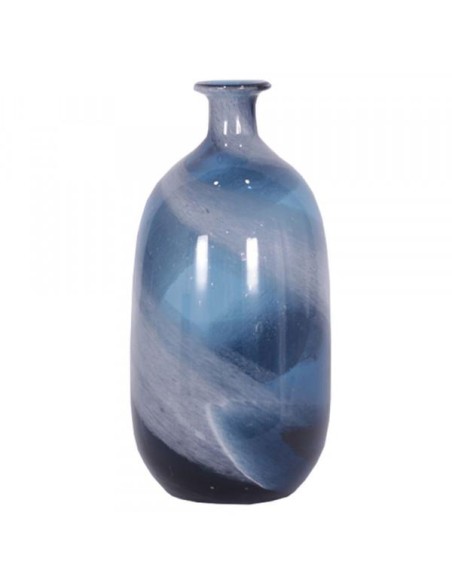 vase verre 19x19x40 bleu