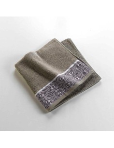 drap de douche 70 x 130 cm eponge unie jacquard esteban kaki