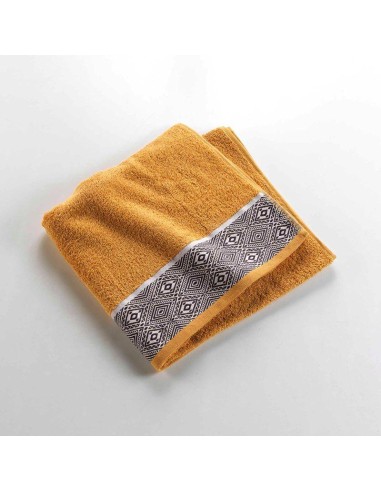 drap de douche 70 x 130 cm eponge unie jacquard esteban ocre