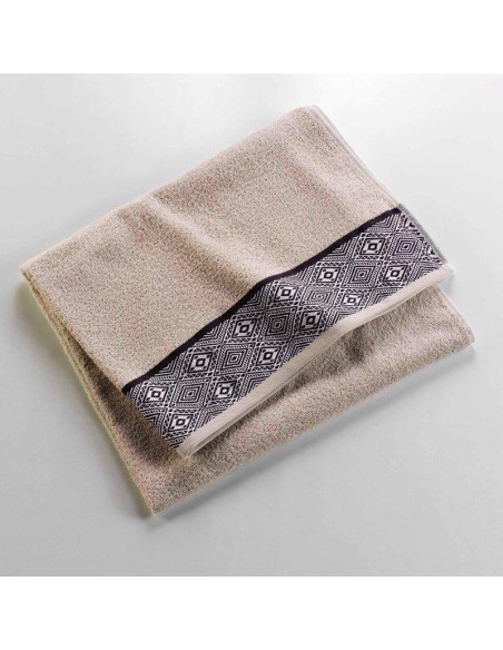 drap de bain 90 x 150 cm eponge unie jacquard esteban beige