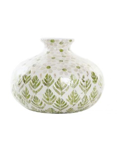 vase nacre bambou 34x34x26 naturel vert