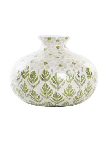 vase nacre bambou 34x34x26 naturel vert