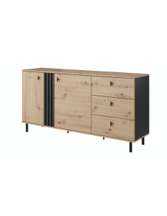 buffet/commode madis 15/2d 2prtes - 3 tiroirs - 165.1x82.2x40cm