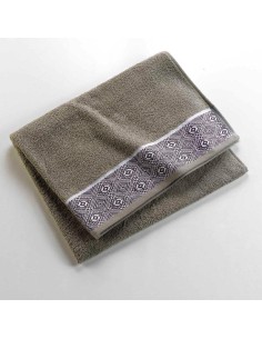 drap de bain 90 x 150 cm eponge unie jacquard esteban kaki