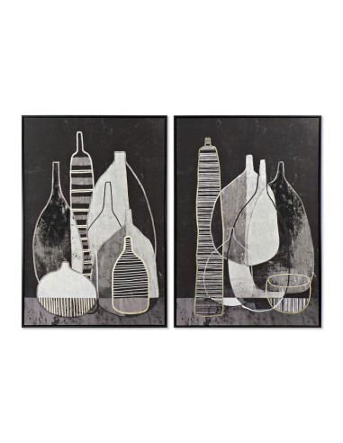 tableau ps toile 83x4,5x123 vases encadré 2 mod.