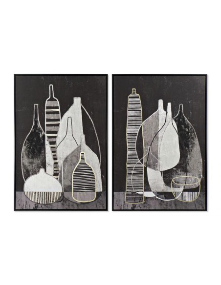 tableau ps toile 83x4,5x123 vases encadré 2 mod.