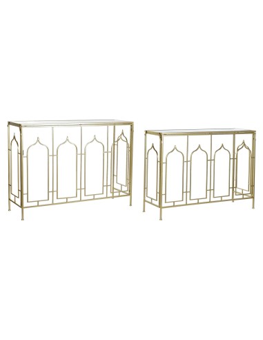 1/2 console métal miroir 106,5x35x80 doré