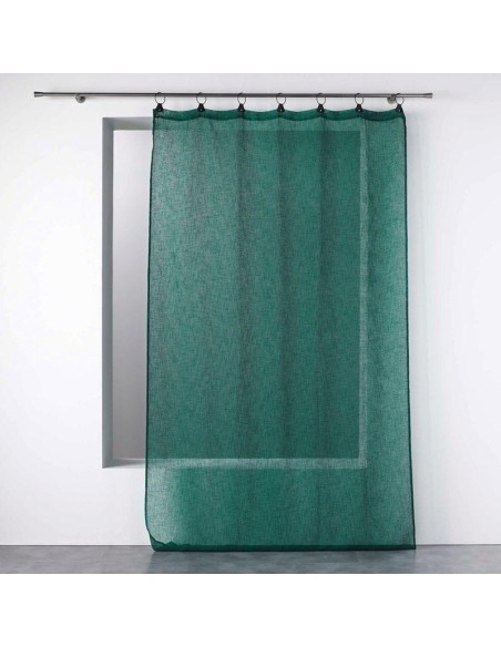 1626836-panneau a anneaux 140 x 240 cm voile tisse linka emeraude
