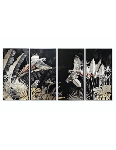 cu-193068 - tableau set 4 ps toile 280x4x140 tropical encadré