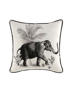 1609790-coussin dehous compr passepoil 45 x 45 cm coton imprime elephantis des.