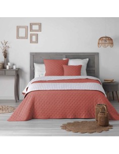 1643935-chemin de lit matel. 80x180 cm microfibre bicolore mellow chic terracott