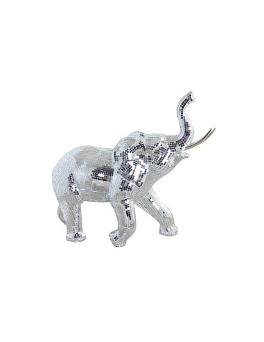 fd-189947-figure résine 47x19,5x41 éléphant chrome argenté