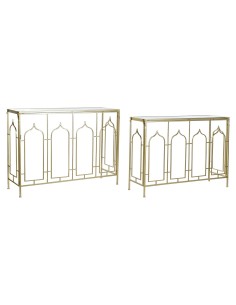 2/2 console métal miroir 106,5x35x80 doré