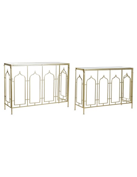 2/2 console métal miroir 106,5x35x80 doré