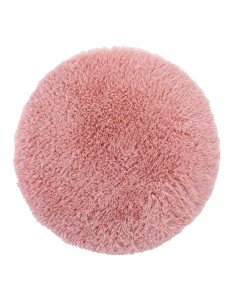 1609485-tapis rond (0) 90 cm imitation fourrure+fils metal. queeny rose