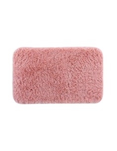 1609483-tapis rectangle 50 x 80 cm imitation fourrure+fils metal. queeny rose