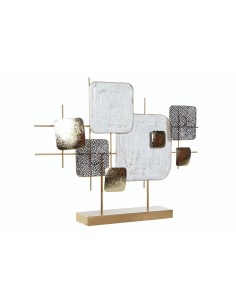 decoracion metal 66x9x48 abstracto dorado