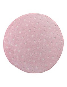1609489-tapis rond (0) 90 cm flanelle unie phosphorescente fluo night rose