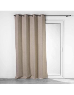 rideau a oeillets 140 x 260 cm 100% occultant/chambray uni crepuscule lin