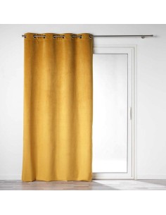 rideau a oeillets 135 x 260 cm 100% occultant/velours uni velounight jaune