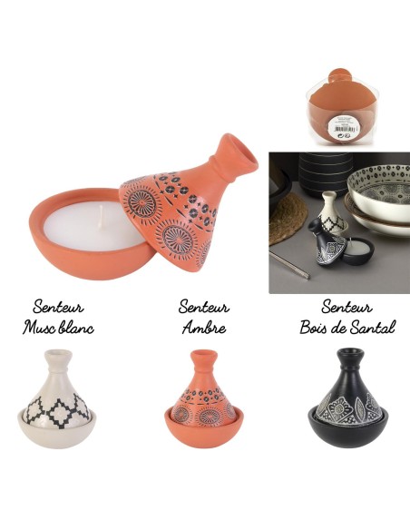 bo5385-bougie parfumee tajine ceramique h10cm m24