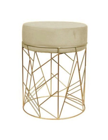 repose-pieds polyester metal 33x33x42cm -beige