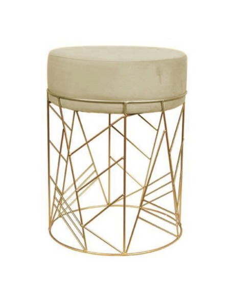 repose-pieds polyester metal 33x33x42cm -beige