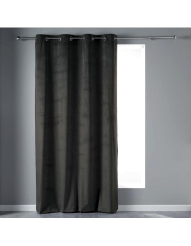 1609753 - rideau a oeillets 140 x 240 cm velours uni velvetine anthracite