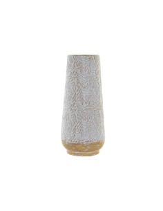 jr-182303 - vase métal 24x24x53 feuilles porté blanc