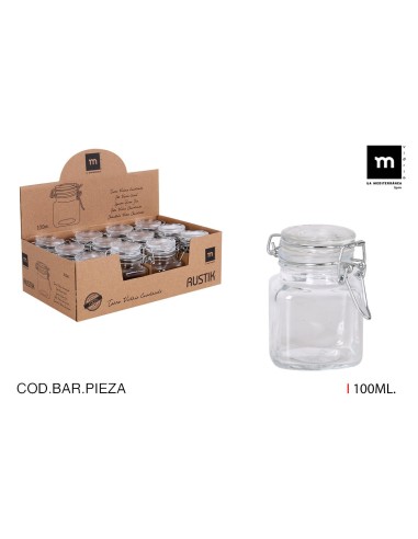 96 pot verre carre 100ml mediterrane