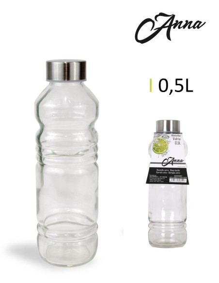 be03030468887 - bouteille verre 500cc 7x22cm anna