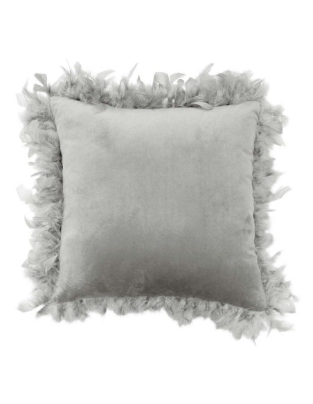 1609665-coussin compresse plumes 40 x 40 cm velours uni marlina gris