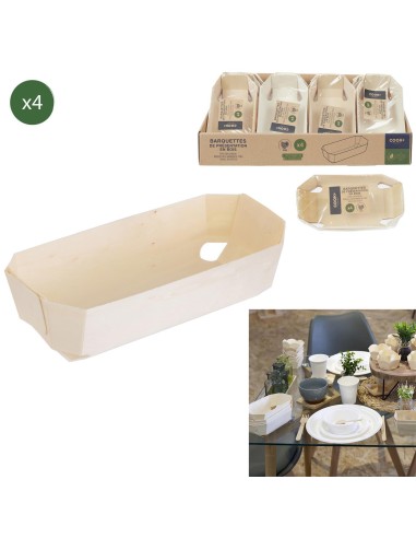 ka39041-barquette en pin x4 18.5 x11x5.5cm m12