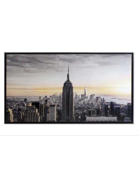 cu-159486 - tableau toile ps 144x3,5x84 new york encadré noir